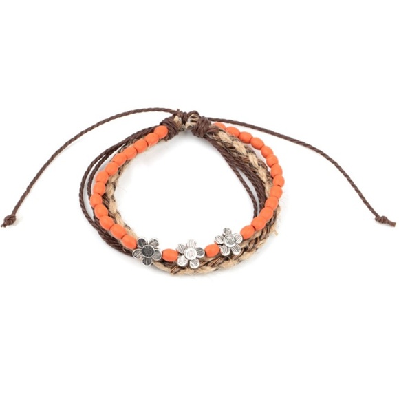 Raffia Remix - Orange Cord Bracelet - Picture 2 of 2
